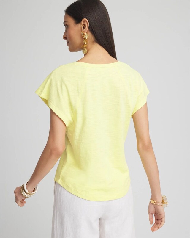 Slub Keyhole Neck Tee - image 3